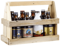 8 buttede Belgiere á 33 cl. i trækasse - belgisk øl